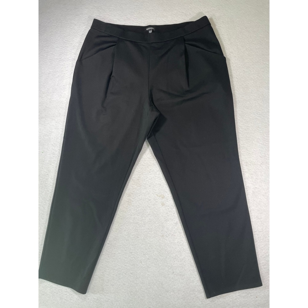 Eileen Fisher‎ Taper Ankle Pant Women Black Washable Flex Ponte XL NWT